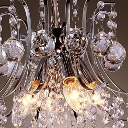 Lámpara colgante moderna de metal galvanizado estilo mini cristal contemporáneo