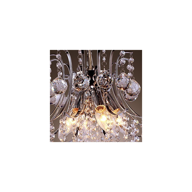 Lámpara colgante moderna de metal galvanizado estilo mini cristal contemporáneo