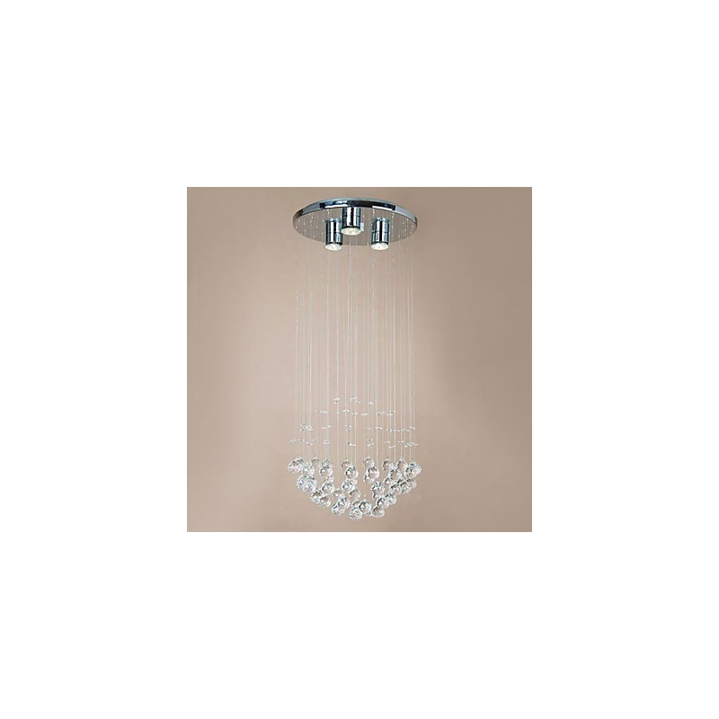 Lámpara de techo moderna de 3 luces con cuentas de cristal