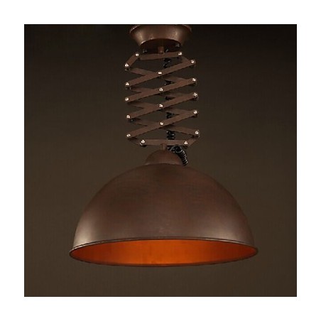 Lámpara de araña flexible de hierro forjado negro con pantalla de tapa para cafetería industrial. Lámpara de araña flexible de hierro forjado negro con pantalla de tapa para cafetería industrial.