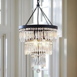 Lámpara colgante de 3 luces moderna y elegante con pintura de cristal y metal.