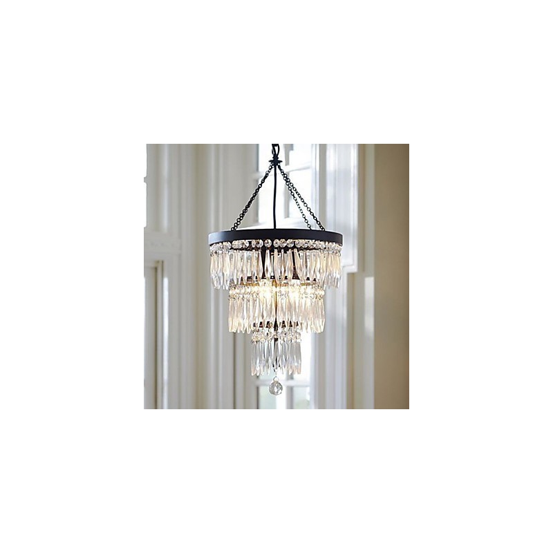 Lámpara colgante de 3 luces moderna y elegante con pintura de cristal y metal.