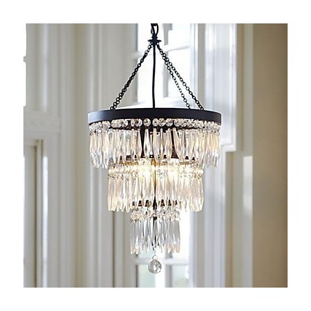 Lámpara colgante de 3 luces moderna y elegante con pintura de cristal y metal.