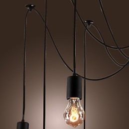 Lámpara colgante de 10 luces con diseño vintage y bombillas incluidas.