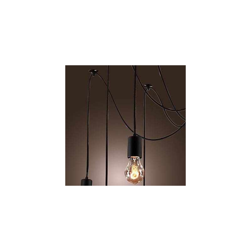 Lámpara colgante de 10 luces con diseño vintage y bombillas incluidas.