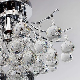 Lámpara de araña moderna de cristal de 3 luces