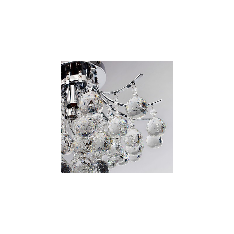 Lámpara de araña moderna de cristal de 3 luces