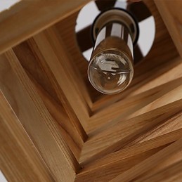 Lámparas colgantes de madera rústica de bambú