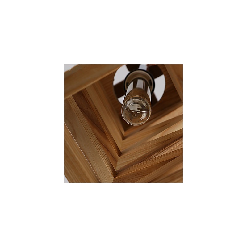 Lámparas colgantes de madera rústica de bambú