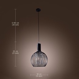 Lámpara colgante moderna contemporánea de cristal en estilo mini, galvanizada