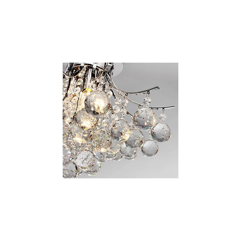 Lámpara de araña moderna de cristal de 3 luces