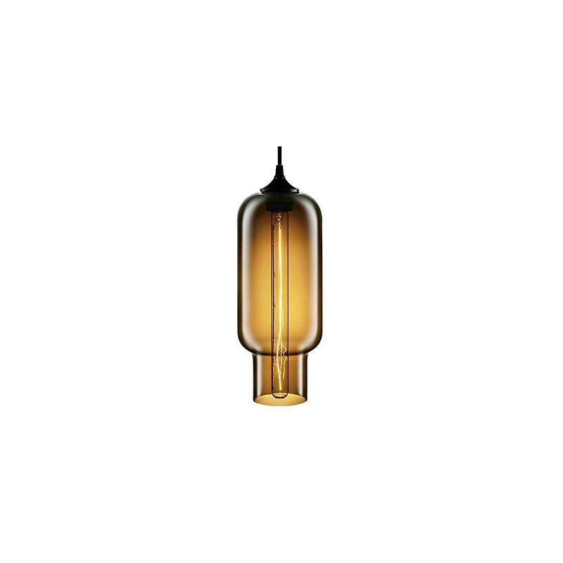 Lámpara colgante moderna de cristal de 70 W con diseño de burbujas marrones