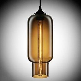 Lámpara colgante moderna de cristal de 70 W con diseño de burbujas marrones