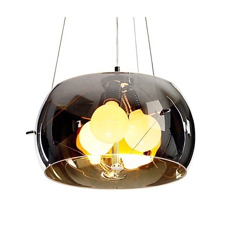 Lámpara colgante moderna de estilo italiano de 3 luces con pantalla transparente negra Lámpara colgante moderna de estilo italiano de 3 luces con pantalla transparente negra