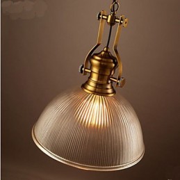 Lámpara de araña de cristal transparente de una sola cabeza estilo retro americano europeo