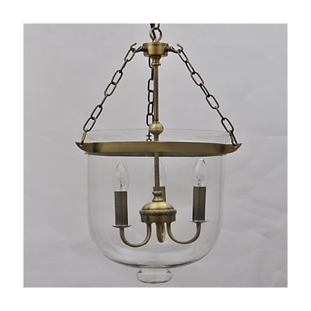 Lámpara de araña de cristal con forma de campana de templo vintage de estilo country americano