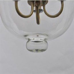 Lámpara de araña de cristal con forma de campana de templo vintage de estilo country americano