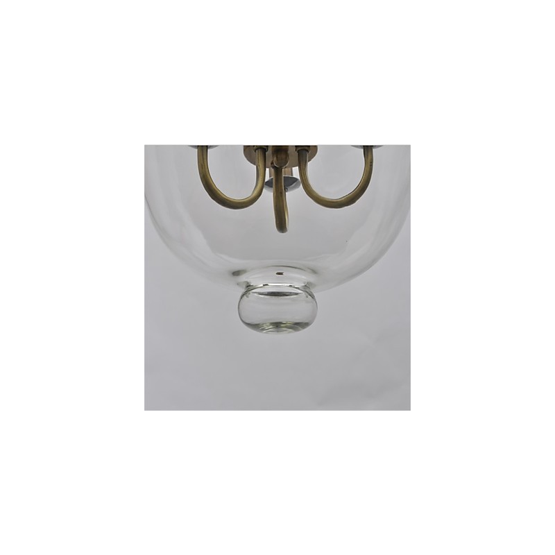 Lámpara de araña de cristal con forma de campana de templo vintage de estilo country americano