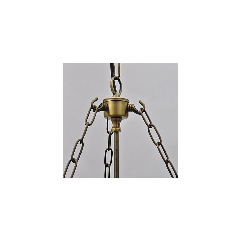 Lámpara de araña de cristal con forma de campana de templo vintage de estilo country americano