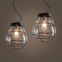 Lámpara colgante retro de cristal, sencilla, moderna y creativa, del norte de Europa