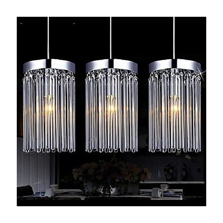 Lámpara colgante moderna de 3 luces con varilla de cristal Lámpara colgante moderna de 3 luces con varilla de cristal