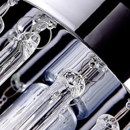 Lámpara colgante moderna de 3 luces con varilla de cristal