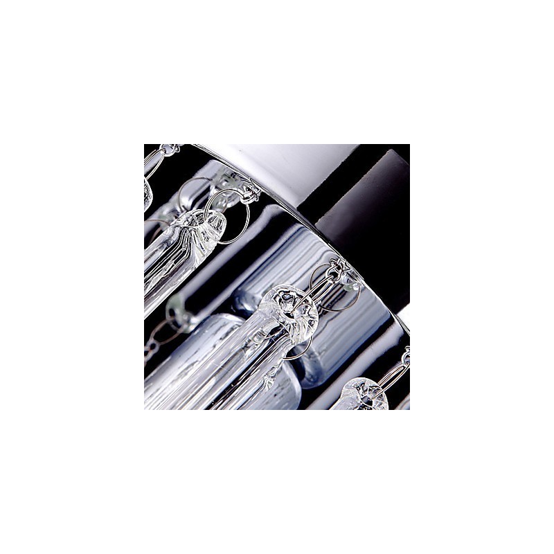 Lámpara colgante moderna de 3 luces con varilla de cristal