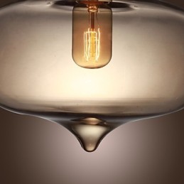 Lámpara colgante de cristal transparente con diseño de burbujas marrones