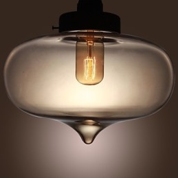 Lámpara colgante de cristal transparente con diseño de burbujas marrones