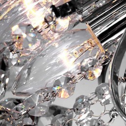 Lámpara de araña moderna de cristal de 3 luces