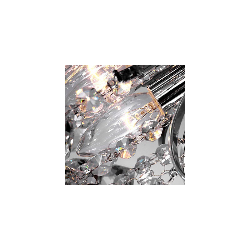 Lámpara de araña moderna de cristal de 3 luces