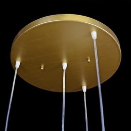 Lámpara colgante de bronce con cuatro luces y pantalla de cristal, estilo retro clásico europeo.