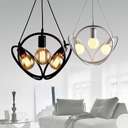 Lámpara colgante de 3 luces, estilo tradicional, clásico, retro, de metal.