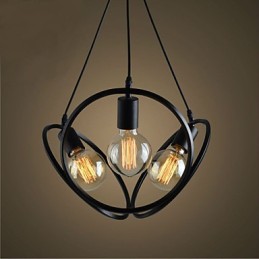 Lámpara colgante de 3 luces, estilo tradicional, clásico, retro, de metal.