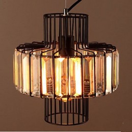 Lámpara colgante pequeña de cristal estilo country americano