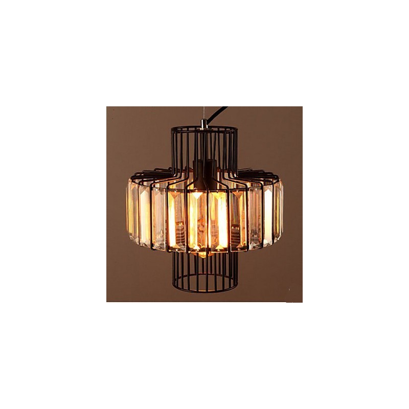 Lámpara colgante pequeña de cristal estilo country americano