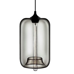 Lámpara colgante de cristal transparente de 70 W con diseño de burbujas negras