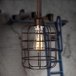 Lámpara colgante de metal con pintura estilo mini retro