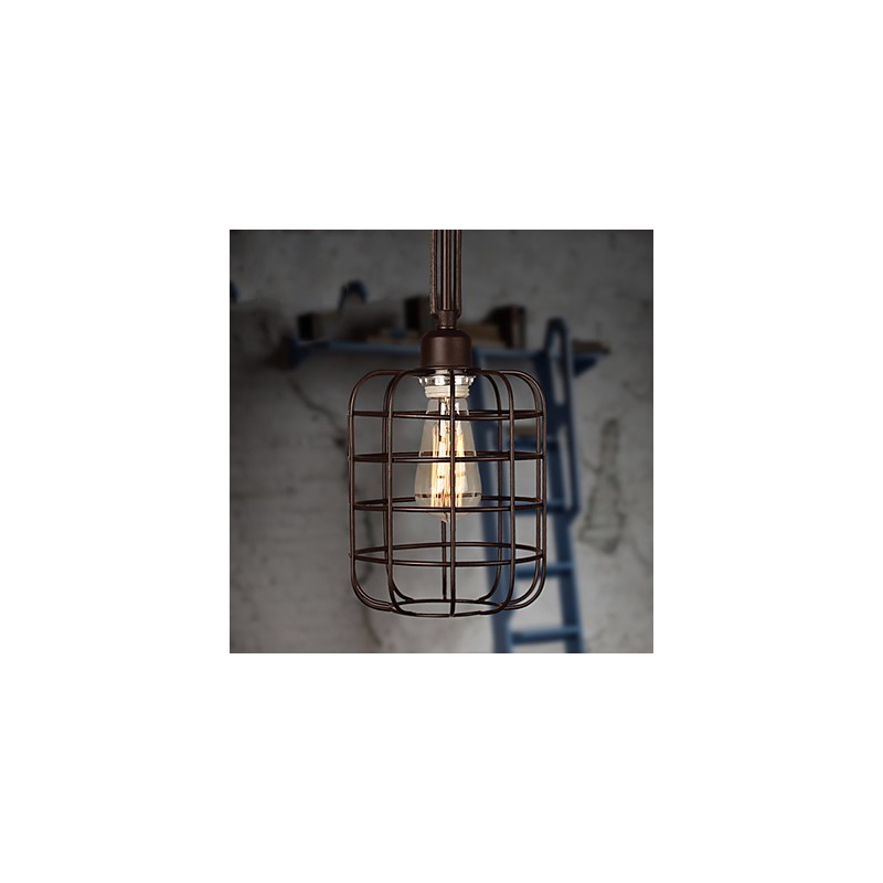 Lámpara colgante de metal con pintura estilo mini retro
