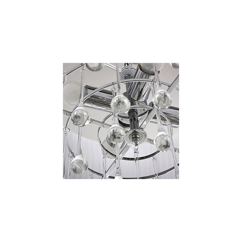 Lámpara colgante contemporánea de cristal de 4 luces con pantalla negra