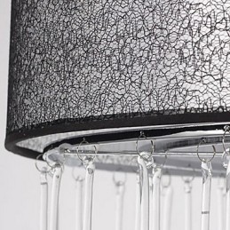 Lámpara colgante contemporánea de cristal de 4 luces con pantalla negra