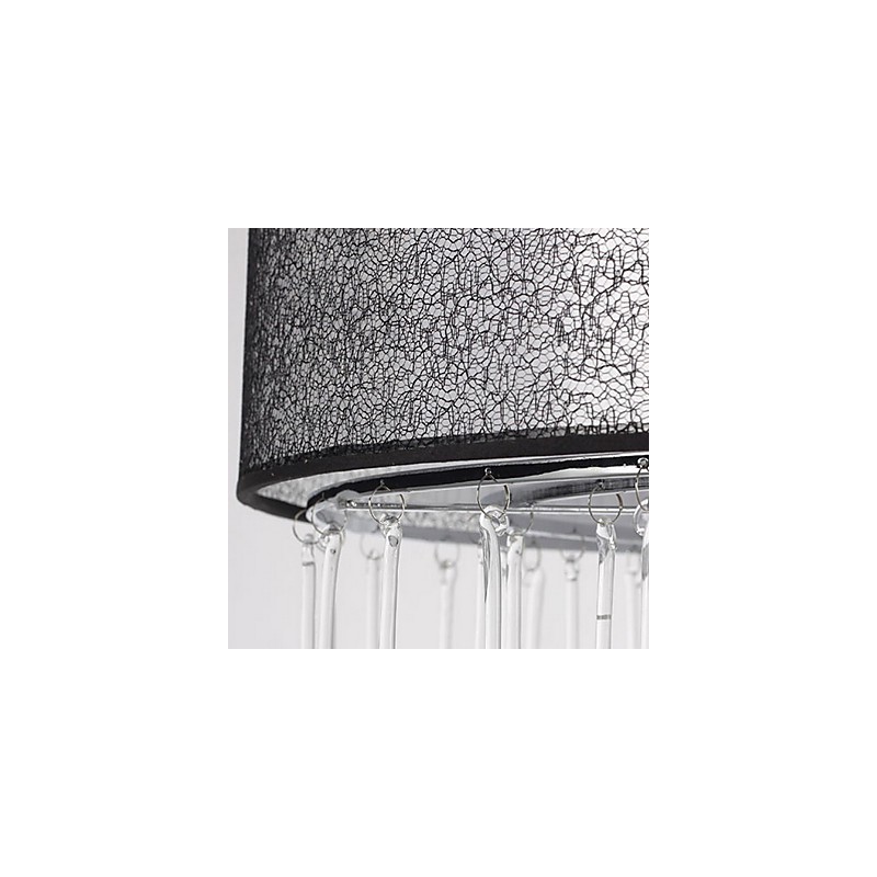 Lámpara colgante contemporánea de cristal de 4 luces con pantalla negra