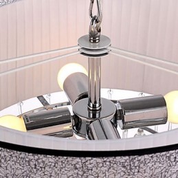 Lámpara colgante contemporánea de cristal de 4 luces con pantalla negra