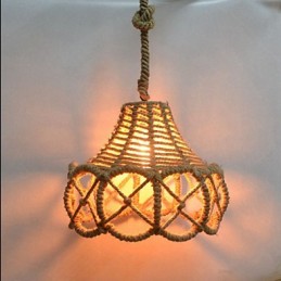 Lámpara de araña de hierro vintage estilo country americano de cáñamo industrial