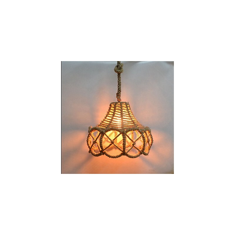 Lámpara de araña de hierro vintage estilo country americano de cáñamo industrial