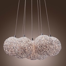 Lámpara colgante contemporánea de aluminio con 7 luces
