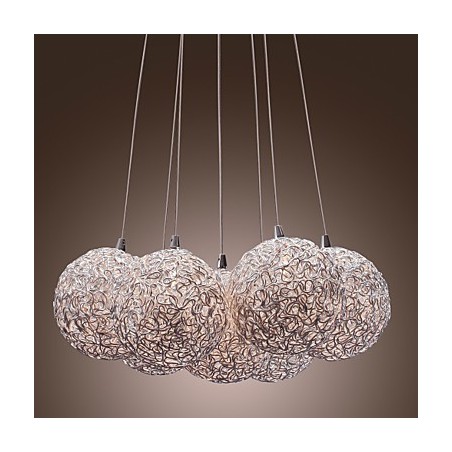 Lámpara colgante contemporánea de aluminio con 7 luces Lámpara colgante contemporánea de aluminio con 7 luces