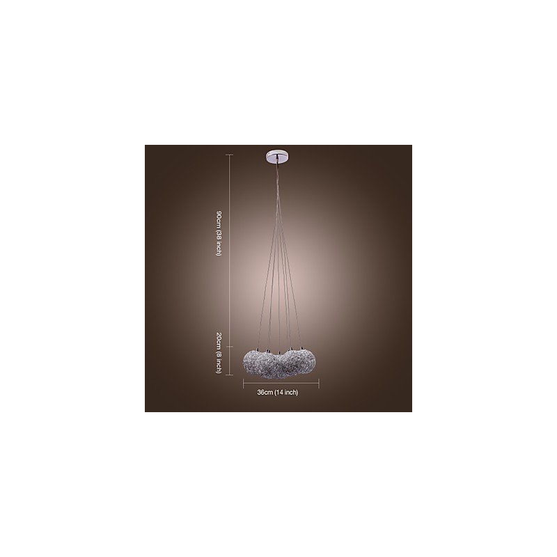 Lámpara colgante contemporánea de aluminio con 7 luces