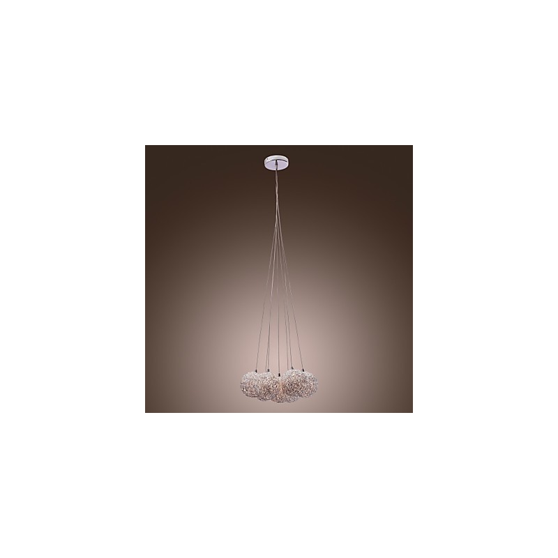 Lámpara colgante contemporánea de aluminio con 7 luces