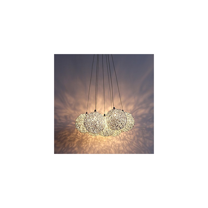 Lámpara colgante contemporánea de aluminio con 7 luces